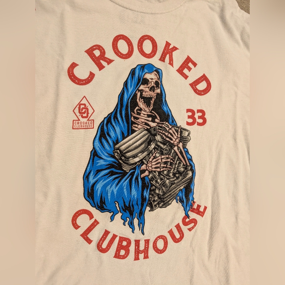 Crooked Clubhouse White Long Sleeve Tee